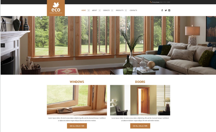 Windows & Doors Responsive Website Template