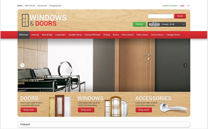Windows Doors Store OpenCart Template