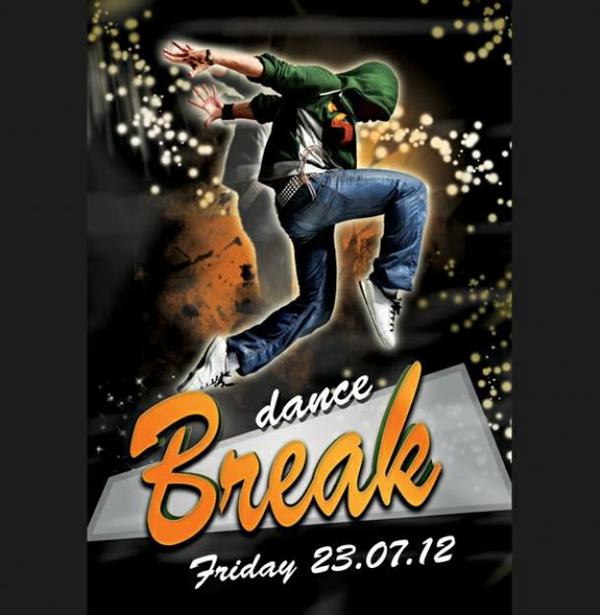 Break Dance Party Flyer Free PSD