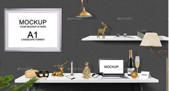 Christmas Desk: Creative Hero Image And Scene Generators