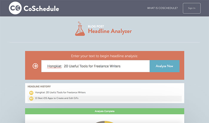 CoSchedule’s Headline Analyzer