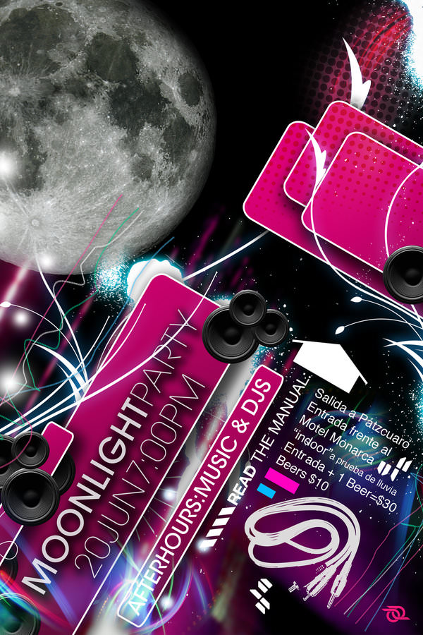 Moon Light Party Flyer PSD