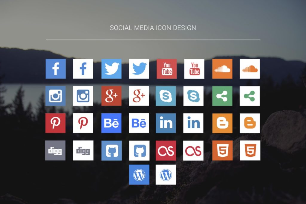 social_media_icon_design: Free Vector PSD Social Media Icon Sets