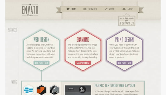 One-Page Retro Web Design Layout in Photoshop