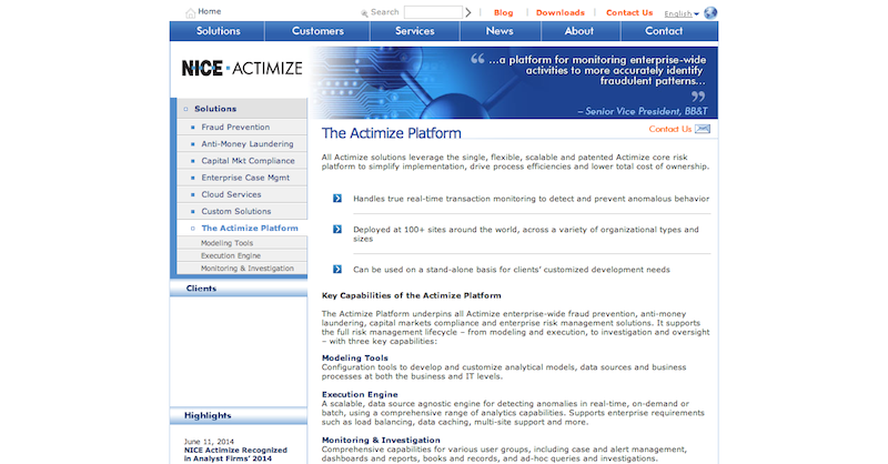 ACTIMIZE PLATFORM: Business Intelligence Tools