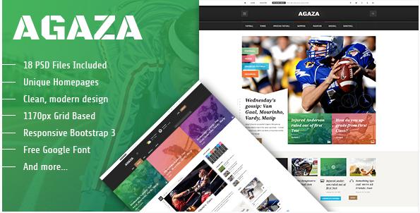 Agaza: Magazine PSD Design Templates