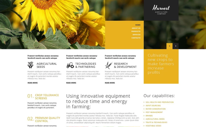 Agriculture Company WordPress Theme