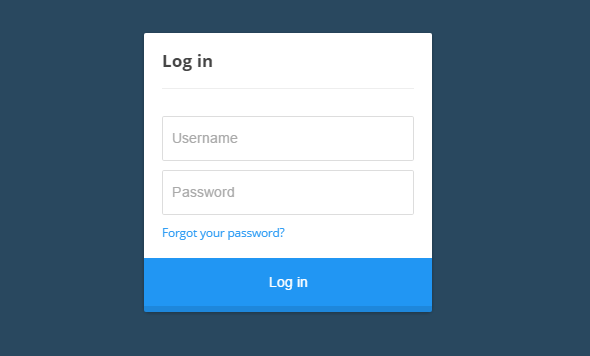 Animated login form