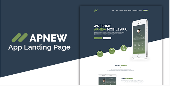 ApNew - App Landing PSD Template