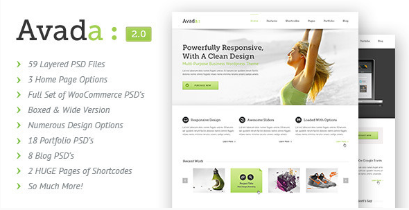 Avada: Best Selling PSD Design Templates