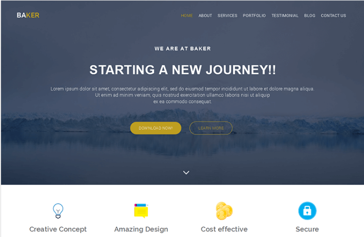 Baker – Free Onepage Bootstrap