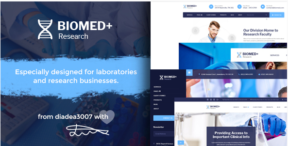 Biomed Plus - Laboratories & Medical Research PSD Template
