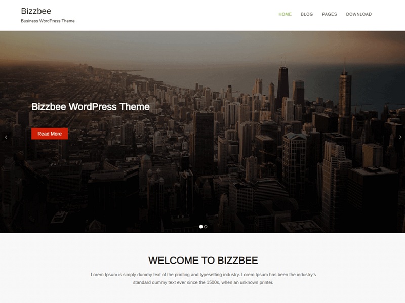 BizzBee: Free Bootstrap WordPress Themes