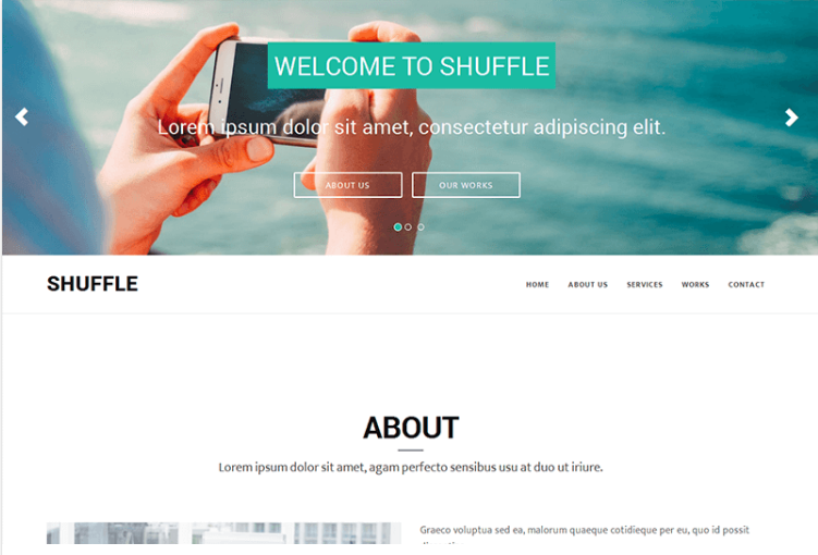 Bootstrap 3 one page template for free – Shuffle