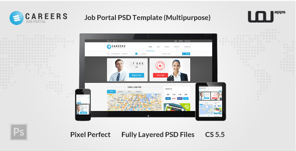 CAREERS - Job Portal PSD Template (Multipurpose)