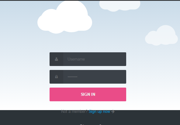 CSS3 Animation Cloud and login form