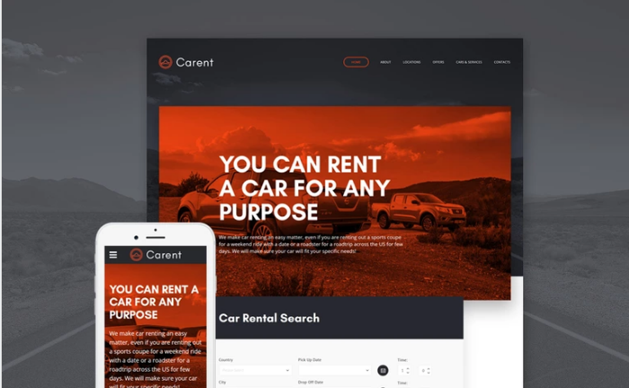 Car Rental: HTML5 Website Templates