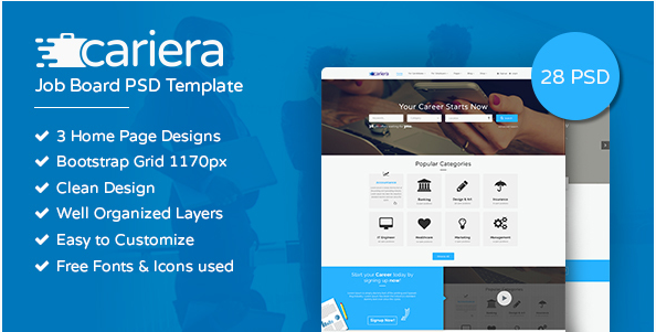 Cariera Job Board PSD Template