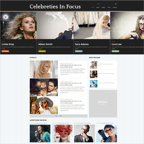 Celebrity Gossip News Joomla Template