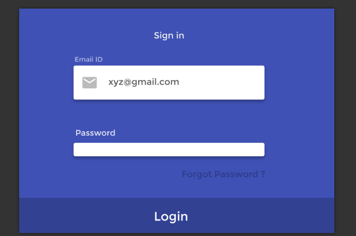 Concept Material Login Form