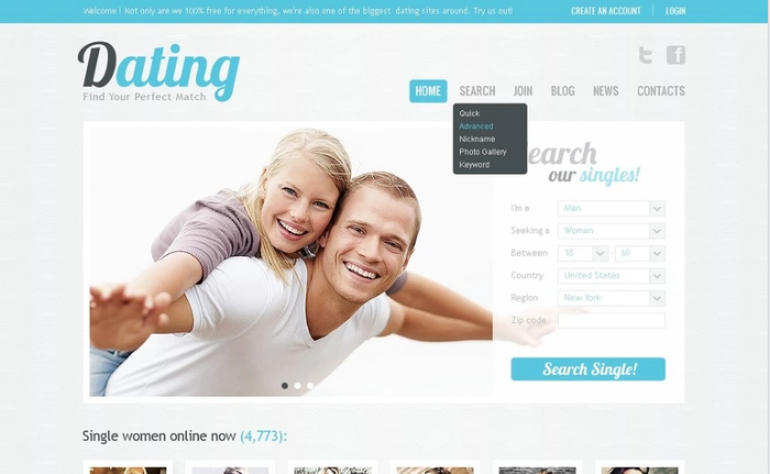 Dating PSD Template