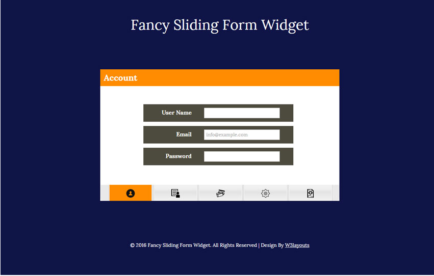 Fancy Sliding Form Widget Flat Responsive Widget Template