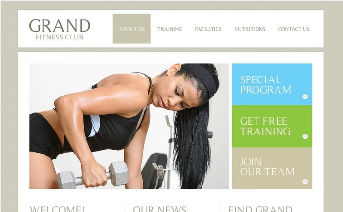 Fitness PSD Template