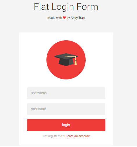 Flat Login Form