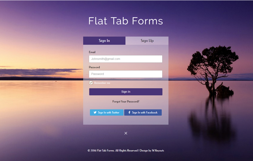 Flat Tab Forms Widget Flat Responsive Widget Template