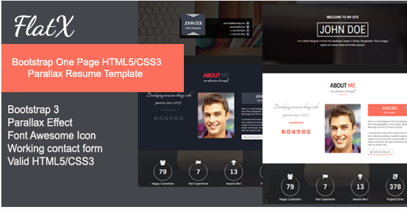 FlatX: Resume Website Templates