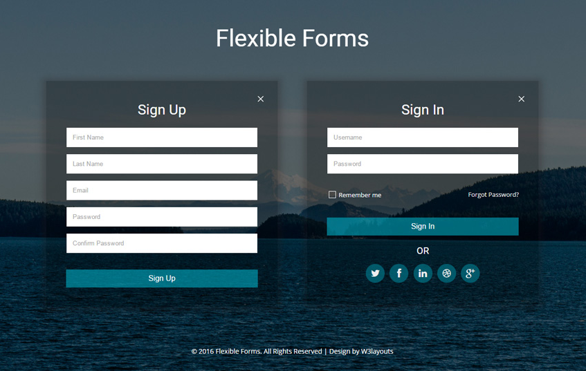 Flexible Forms a Flat Responsive Widget Template