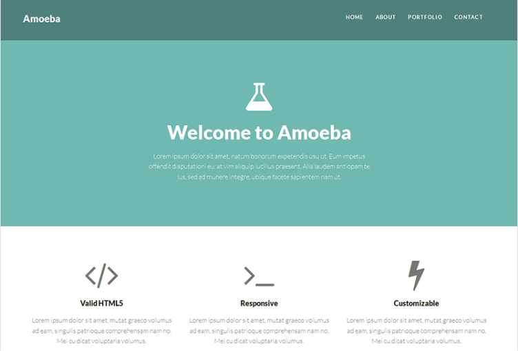 Free one page bootstrap template – Amoeba