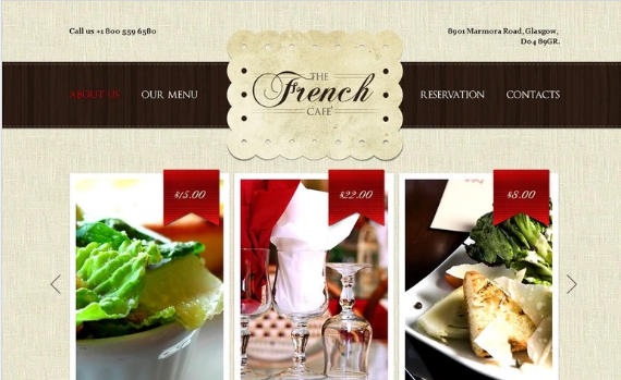 French Restaurant PSD Template