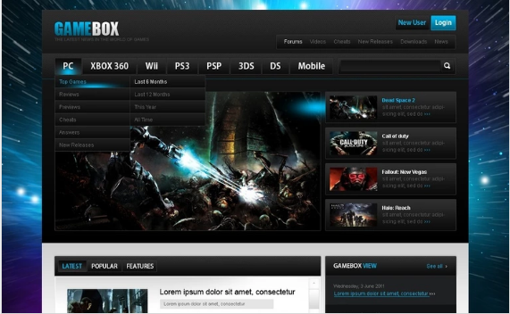Gaming Website PSD, 9,000+ High Quality Free PSD Templates for Download