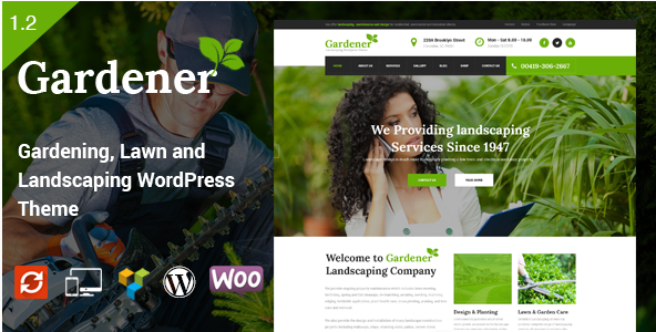 Gardener - Gardening, Lawn and Landscaping WordPress Theme