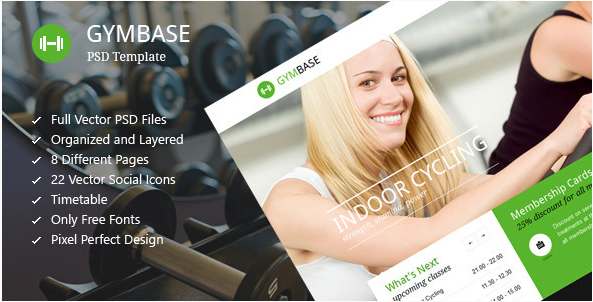 GymBase - Gym Fitness PSD Template