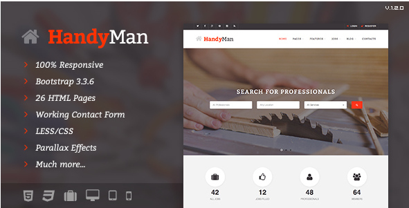 Handyman: HTML5 Website Templates