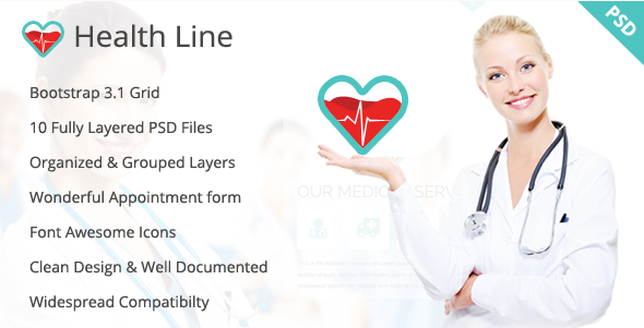 Health Line: Health PSD Design Templates