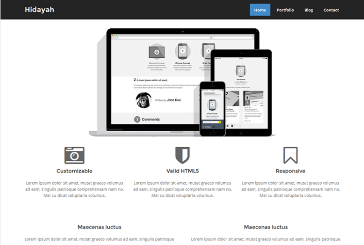 Hidayah free simple HTML template for corporate