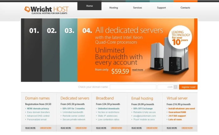 WRIGHTHost PSD Template