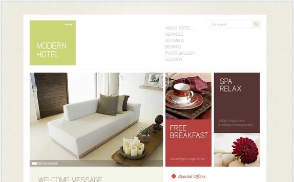 Modern Hotels PSD Template