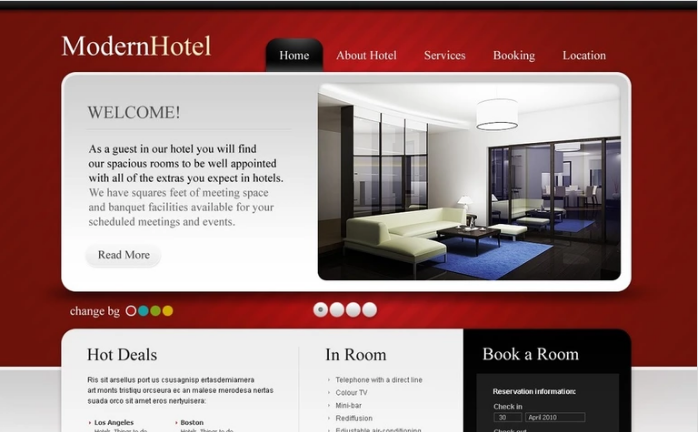 Hotel PSD Design Templates