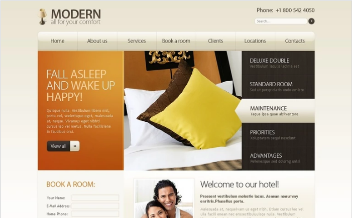 Hotel PSD Design Templates