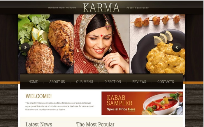 Indian Restaurant PSD Template