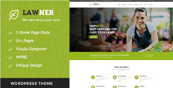 Lawner - Gardening and Landscaping WordPress theme