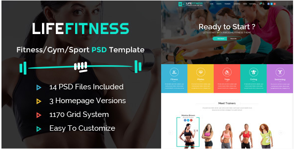 Best Fitness PSD Design Templates