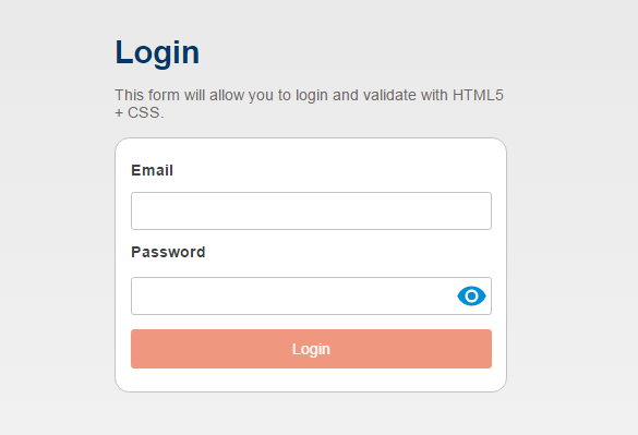 Login Form CSS only validation