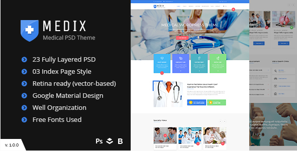  Medix - Medical, Doctor and Health Care PSD Template