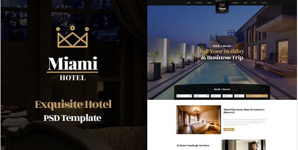 Miami: Hotel PSD Design Templates