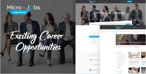 Micro Jobs - Jobs Portal PSD Template